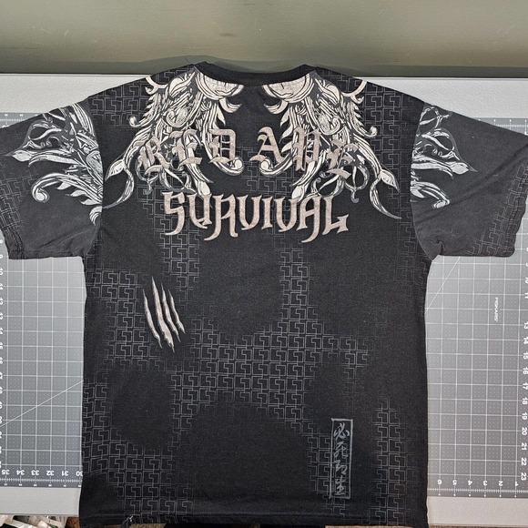 Red Ape Tshirt Mens Large Lion Survival Embellished Embroidered Streetwear Biker - Picture 6 of 12